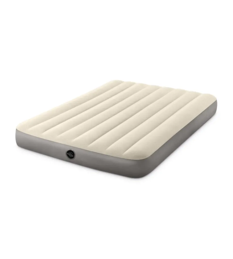 Intex Campeggio|Materasso matrimoniale gonfiabile "airbed dura-beam single-high" crema 152x203x25 cm - cod. 64103