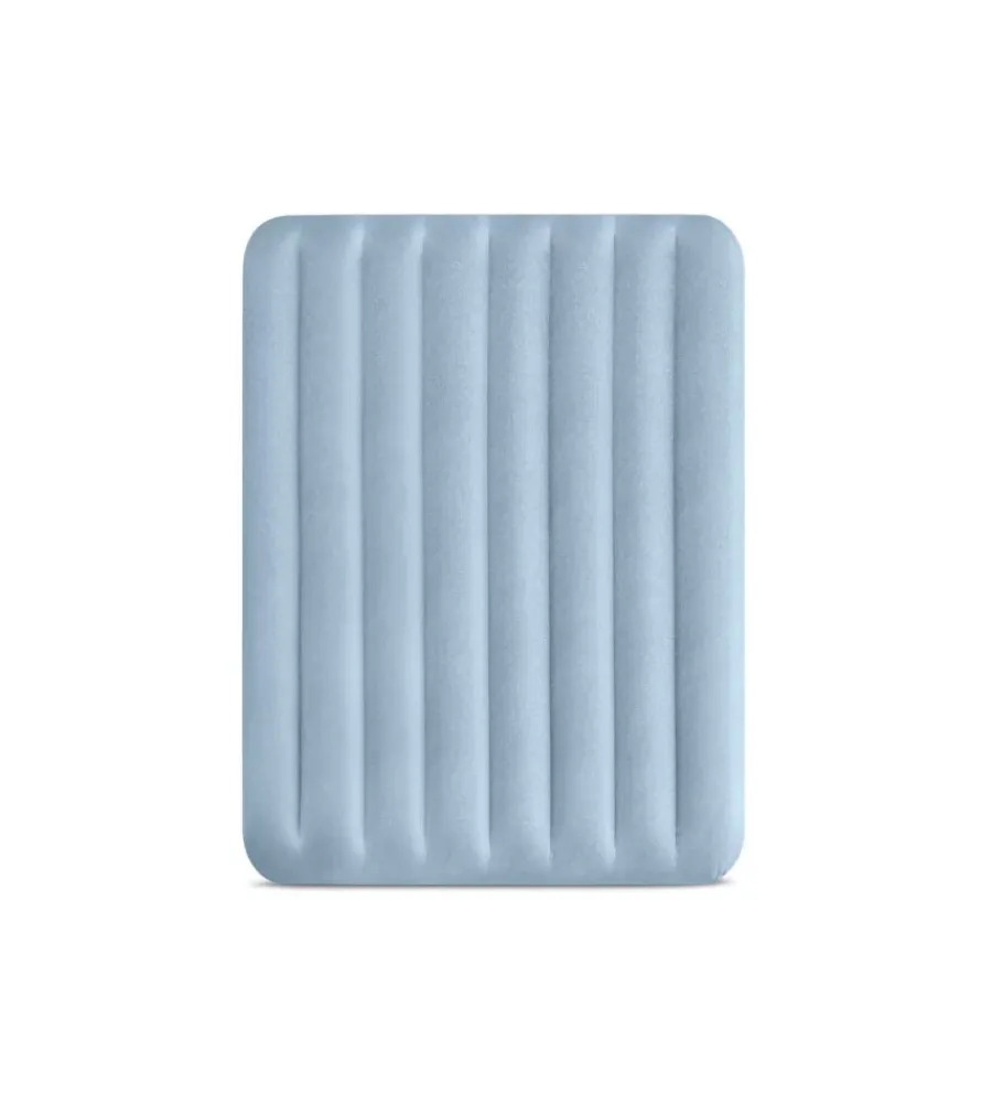 Campeggio-Intex Materasso matrimoniale gonfiabile "airbed dura-beam mid-rise comfort" con pompa usb azzurro chiaro 152x203x36 cm - cod. 64159