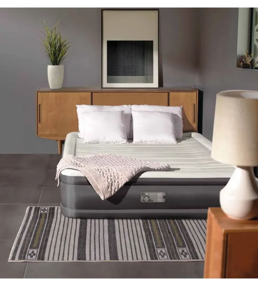 Hot Materasso matrimoniale gonfiabile "truaire" marrone 152x203x51 cm - cod. 64030 Campeggio
