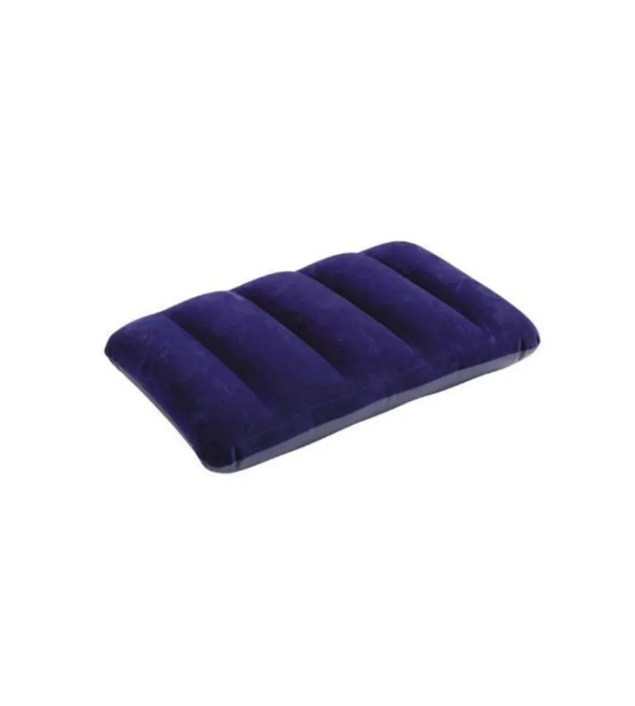 Intex Campeggio|Materasso matrimoniale gonfiabile "airbed dura-beam standard classic downy" colore blu con pompa manuale e due cuscini, 152x203x25 cm - cod. 64765