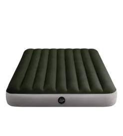 Campeggio-Intex Materasso matrimoniale gonfiabile "dura-beam prestige downy" colore verde scuro con pompa a batteria, 152x203x25 cm - cod. 64779