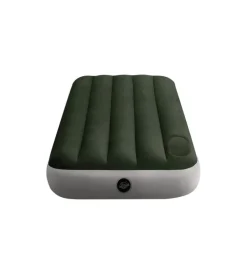 Campeggio-Intex Materasso mezza piazza gonfiabile "airbed dura-beam standard downy" con pompa a pedale verde 76x191x25 cm - cod. 64760