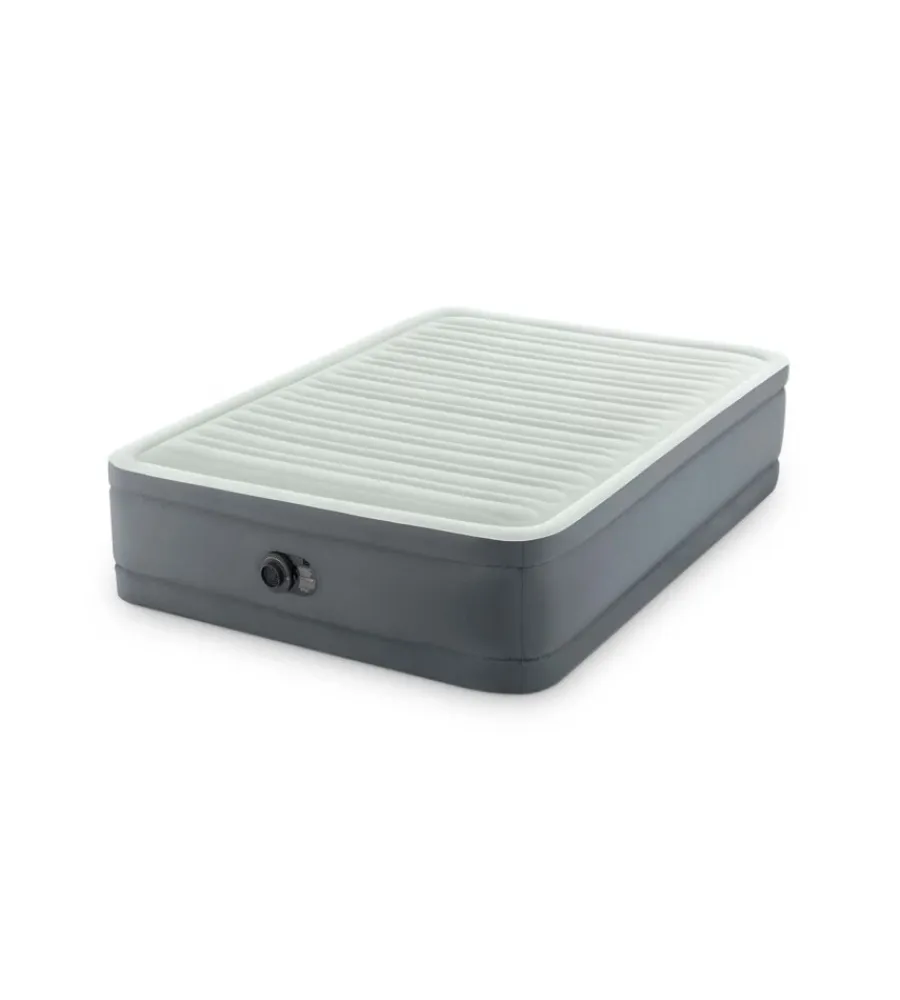Campeggio-Intex Materasso piazza e mezza autogonfiante "airbed dura-beam premaire i" colore grigio chiaro con pompa integrata, 137x191x46 - cod. 64904nd