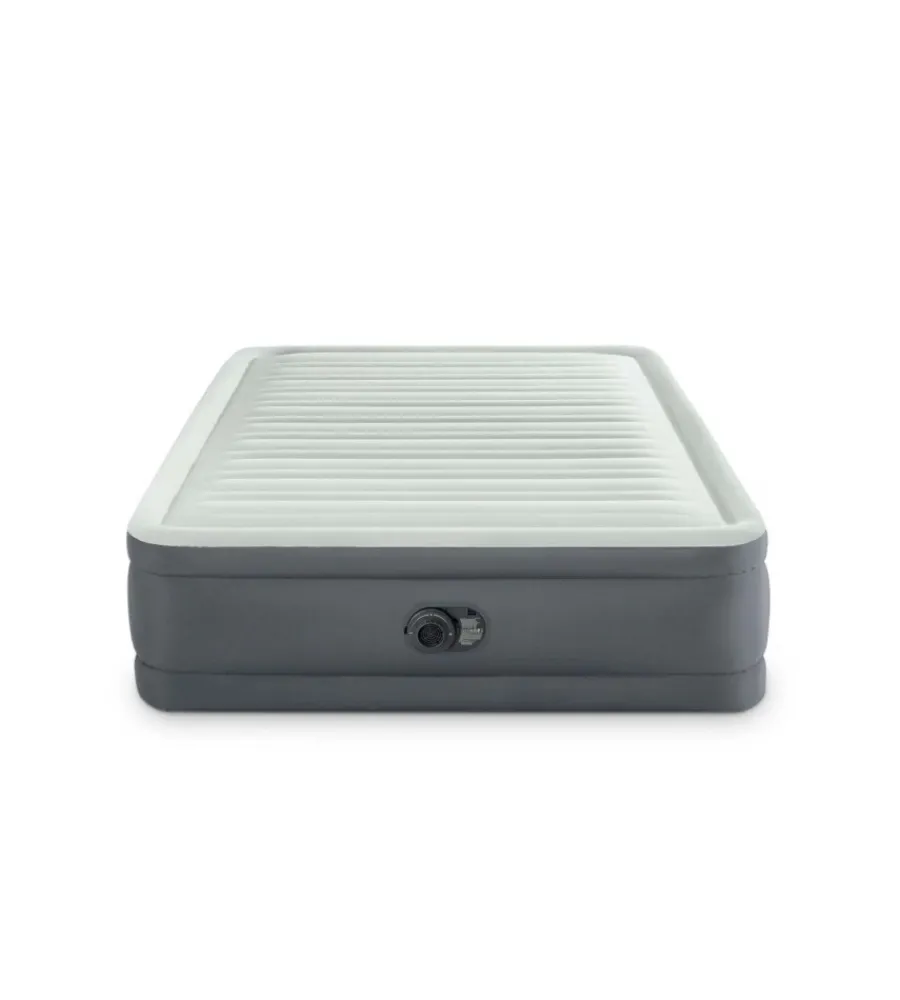 Campeggio-Intex Materasso piazza e mezza autogonfiante "airbed dura-beam premaire i" colore grigio chiaro con pompa integrata, 137x191x46 - cod. 64904nd