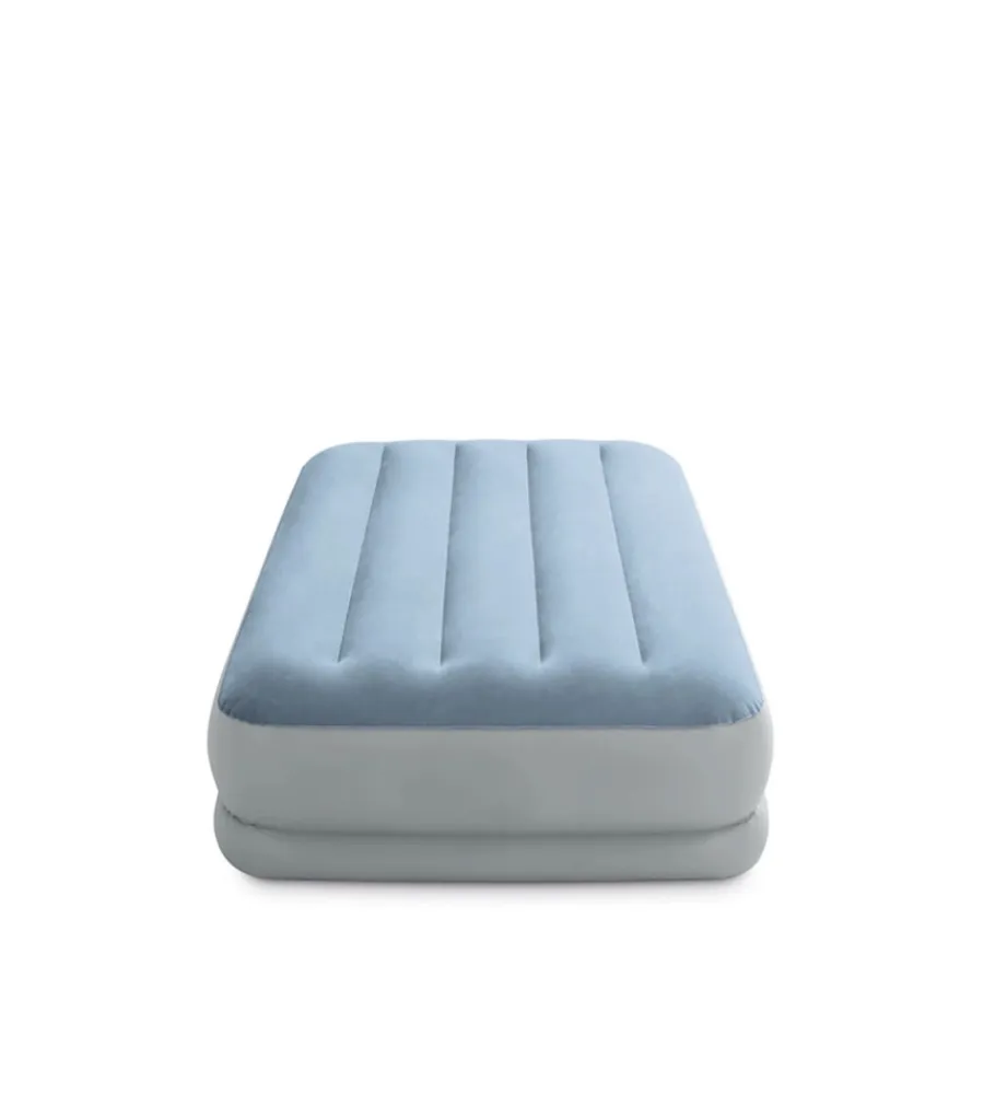 Intex Campeggio|Materasso singolo autogonfiante "airbed dura-beam mid-rise comfort" azzurro con pompa usb incorporata 99x191x36 cm - cod. 64157
