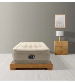 Campeggio-Intex Materasso singolo autogonfiante "dura-beam pillow ultra push" colore beige con pompa inclusa, 99x191x46 cm - cod. 64426nd