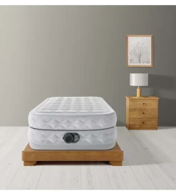 Discount Materasso singolo autogonfiante "airbed dura-beam supreme air-flow" colore grigio chiaro con pompa integrata, 99x191x51 cm - cod. 64488nd Campeggio