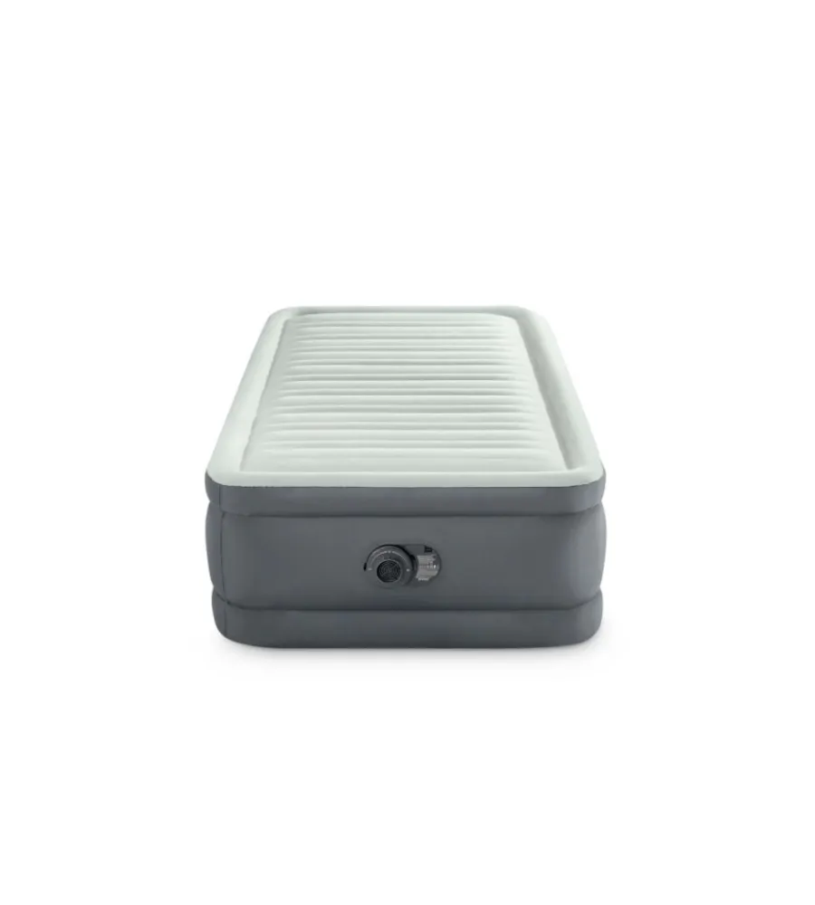 Intex Campeggio|Materasso singolo autogonfiante "airbed dura-beam premaire i" colore grigio chiaro e pompa integrata, 99x191x46 cm - cod. 64902nd