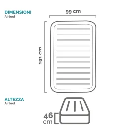 Intex Campeggio|Materasso singolo autogonfiante