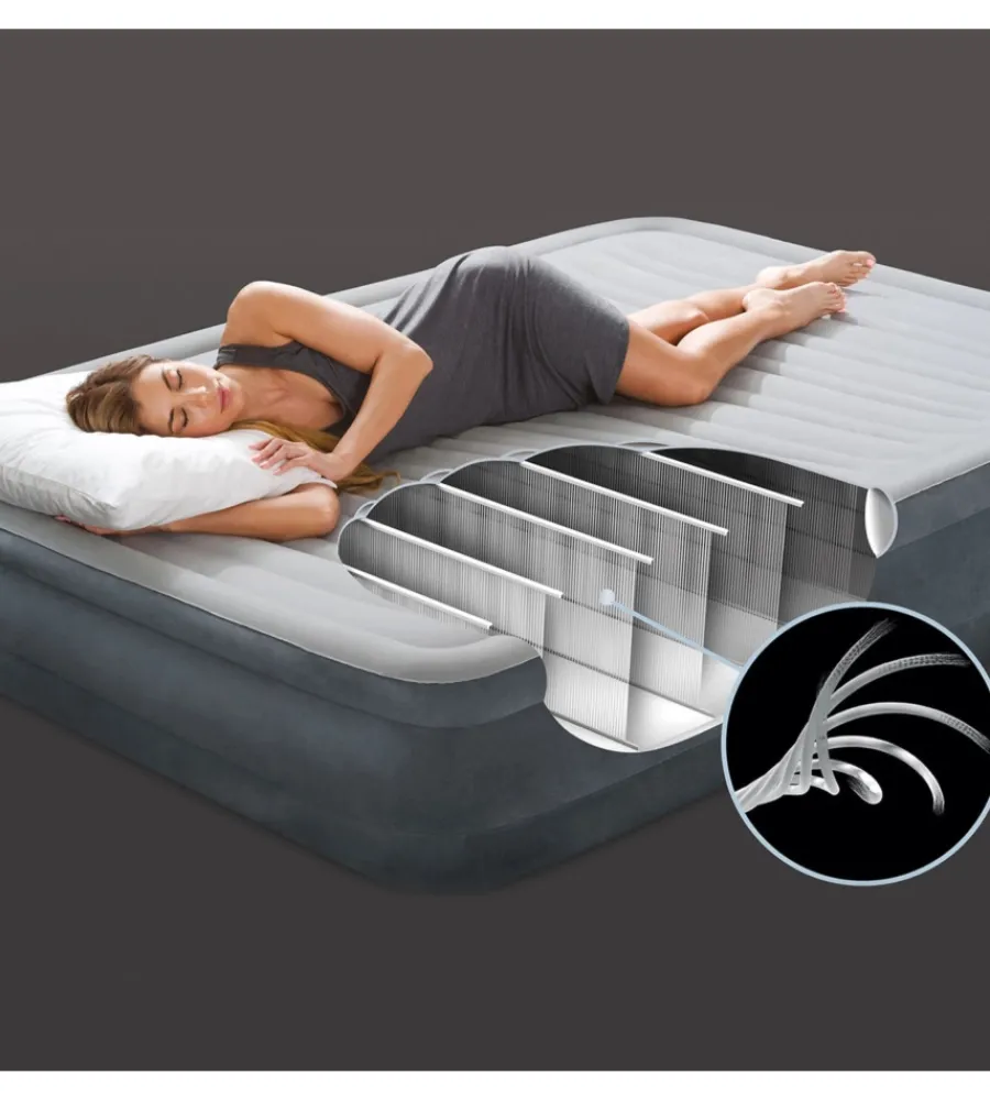 Online Materasso singolo autogonfiante "airbed dura-beam comfort-plush mid-rise" con pompa elettrica integrata grigio 99x191x33 cm - cod. 67766nd Campeggio