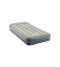 Intex Campeggio|Materasso singolo autogonfiante "airbed dura-beam pillow rest mid-rise" colore crema e pompa incorporata, 99x191x30 cm - cod. 64116nd