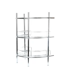 Decor Bagno Docce E Accessori|Mensola da bagno sottolavello 2 ripiani angolare rotondo, 56x36x67,5 cm
