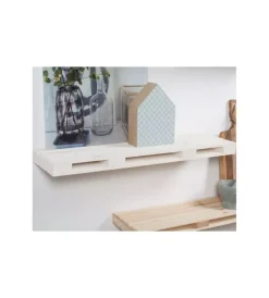 Decorazione Pareti-Kimono Mensola pallet bianca, 60x23,5x3,8 cm