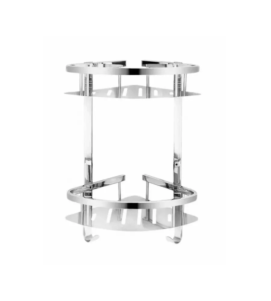 Docce E Accessori-Decor Bagno Mensola portaoggetti da doccia in acciaio cromato, 23x23x36 cm