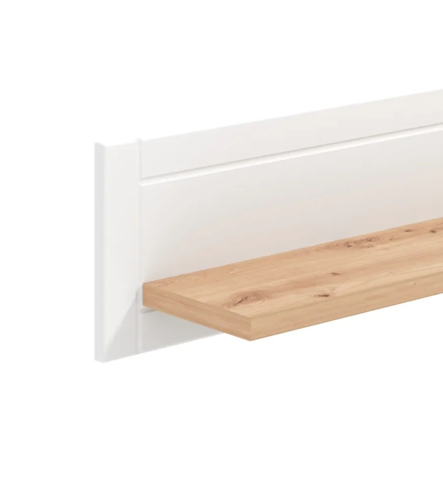 BellaHome Pareti Soggiorno E Porta Tv|Mensola "vigo" bianco e quercia, 146x19,5x24 cm