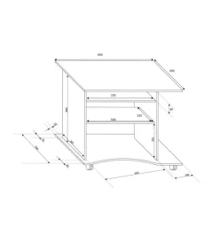 Scrivanie E Cassettiere|Mini ufficio con ruote bianco, 80x75x50 cm