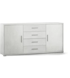 Sarmog Credenze E Buffet|Mobile 2 ante 4 cassetti bianco, 174x84x41 cm