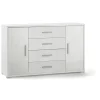 Credenze E Buffet-Sarmog Mobile 2 ante 4 cassetti bianco, 137x84x41 cm