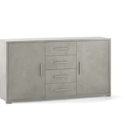 Sale Mobile 2 ante 4 cassetti cemento, 154x84x41 cm Credenze E Buffet