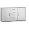 Sarmog Credenze E Buffet|Mobile 2 ante 4 cassetti cemento e bianco, 154x84x41 cm