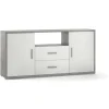 Discount Mobile 2 ante 2 cassetti finitura cemento ossido bianco Credenze E Buffet