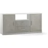 Clearance Mobile 2 ante 2 cassetti finitura ossido bianco cemento Credenze E Buffet