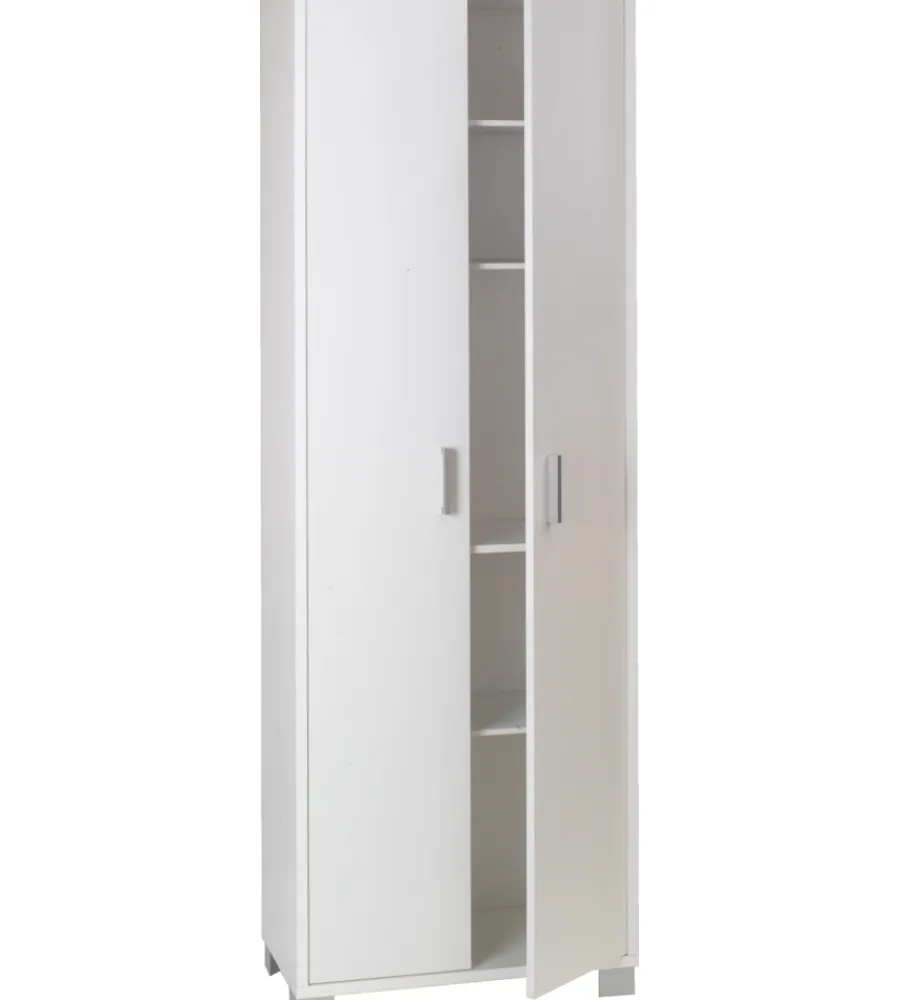 Mobili Multiuso-Sarmog Mobile 2 ante bianco fiammato, 63x183x34 cm