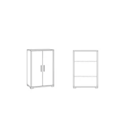 Sarmog Mobili Multiuso|Mobile 2 ante bianco ossido e cemento, 71x41x110 cm