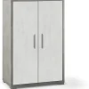 Sarmog Mobili Multiuso|Mobile 2 ante cemento e ossido bianco, 71x41x110 cm
