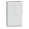 Sale Mobile 2 ante con 1 cassetto bianco, 62x105x34 cm Mobili Multiuso
