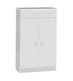 Sale Mobile 2 ante con 1 cassetto bianco, 62x105x34 cm Mobili Multiuso