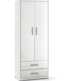 Mobili Multiuso-Sarmog Mobile 2 ante e 2 cassetti ossido bianco,  71x41x182 cm