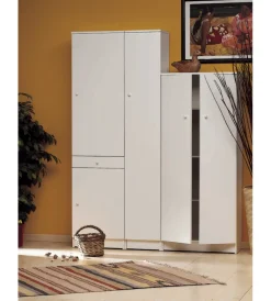 Sarmog Mobili Multiuso|Mobile 2 ante e 1 cassetto bianco opaco, 46x183x34 cm