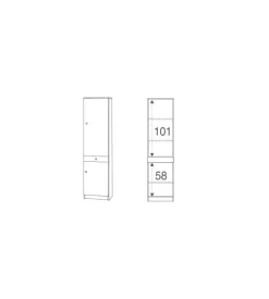 Sarmog Mobili Multiuso|Mobile 2 ante e 1 cassetto bianco opaco, 46x183x34 cm