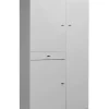 Mobili Multiuso-Sarmog Mobile 3 ante e 1 cassetto bianco lucido, 77x147x 34 cm