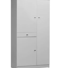 Mobili Multiuso-Sarmog Mobile 3 ante e 1 cassetto bianco lucido, 77x147x 34 cm