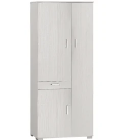 Mobili Multiuso-Sarmog Mobile 3 ante e 1 cassetto bianco  fiammato, 76,8x34,3x179 cm