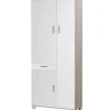 Mobili Multiuso-Sarmog Mobile 3 ante e 1 cassetto olmo e bianco, 77x179x34 cm