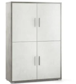 Credenze E Buffet-Sarmog Mobile 4 ante finitura cemento ossido bianco