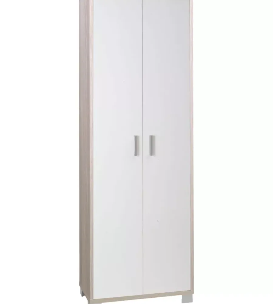 Mobili Multiuso-Sarmog Mobile 2 ante olmo e bianco, 63x183x34 cm