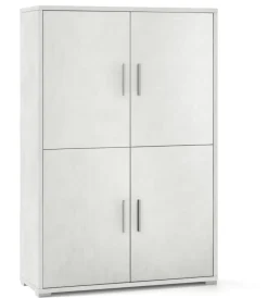 Sarmog Mobili Multiuso|Mobile 4 ante ossido bianco, 108x41x161 cm