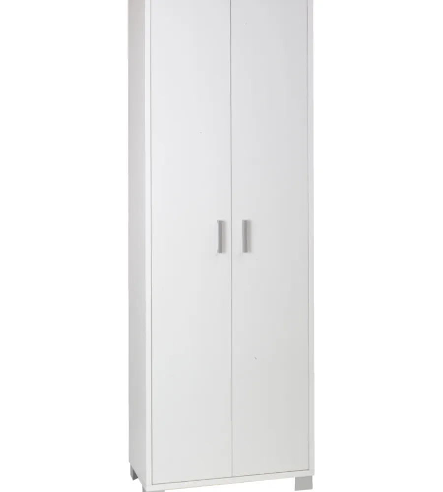 Mobili Multiuso-Sarmog Mobile 2 ante portascope bianco fiammato, 63x183x34 cm