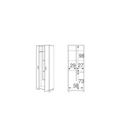 New Mobile 2 ante portascope olmo, 63x183x34 cm Mobili Multiuso
