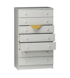 Outlet Mobile 7 cassetti bianco, 62x105x 34 cm Cassettiere