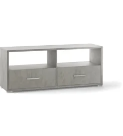 Best Mobile 2 cassetti finitura cemento, 139x57x41 cm Pareti Soggiorno E Porta Tv