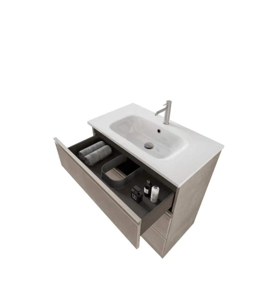 Mobili Bagno-Decor Bagno Mobile bagno "canova" cemento, 80 cm