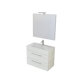 Mobili Bagno-Decor Bagno Mobile bagno "caravaggio" bianco venato, 80 cm