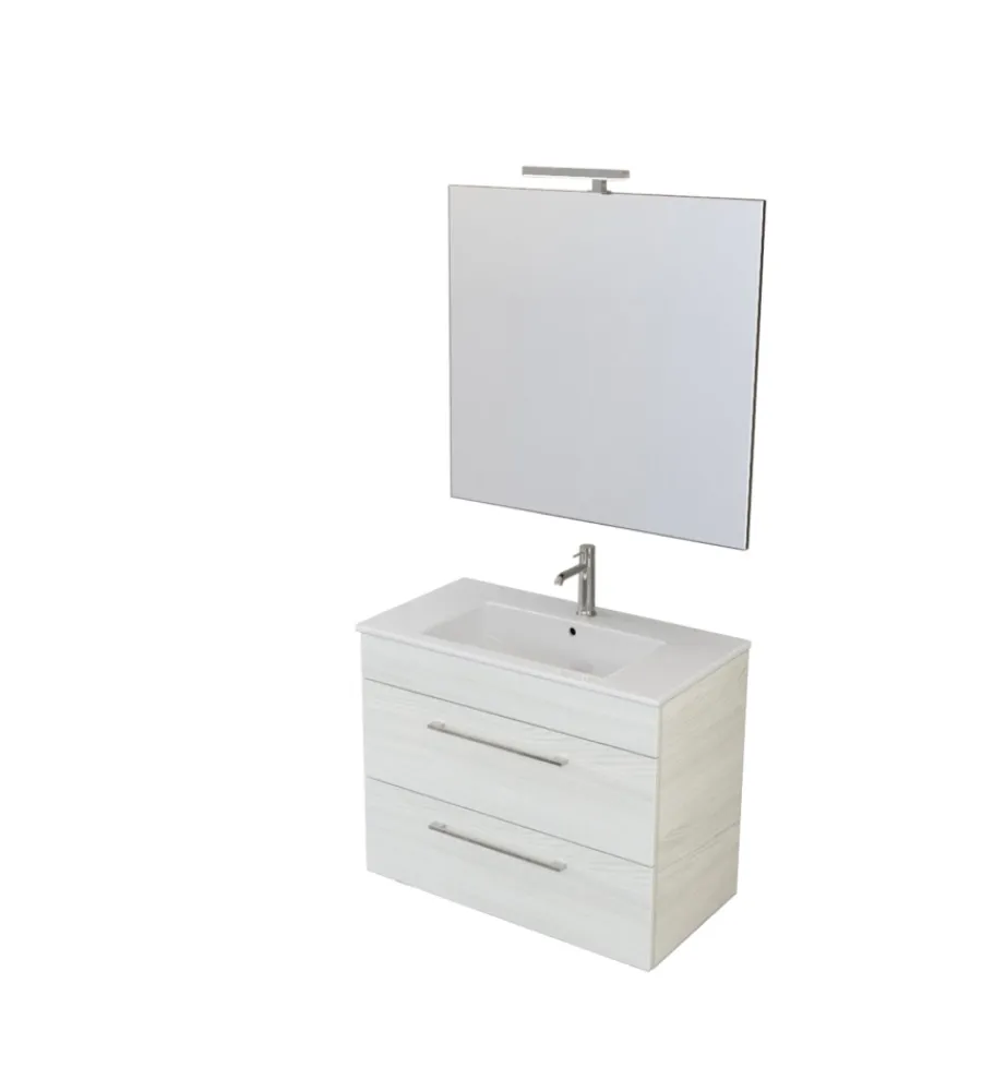 Mobili Bagno-Decor Bagno Mobile bagno "caravaggio" bianco venato, 80 cm
