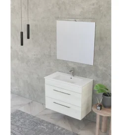 Mobili Bagno-Decor Bagno Mobile bagno "caravaggio" bianco venato, 80 cm