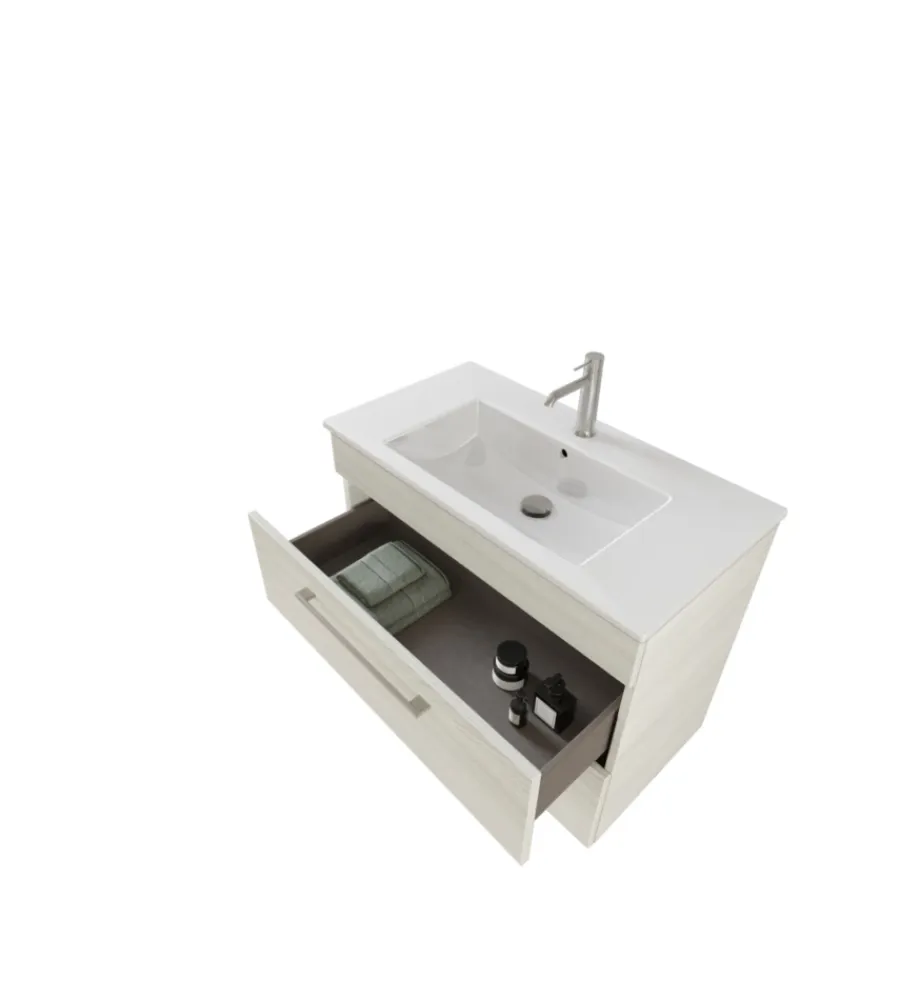 Mobili Bagno-Decor Bagno Mobile bagno "caravaggio" bianco venato, 80 cm